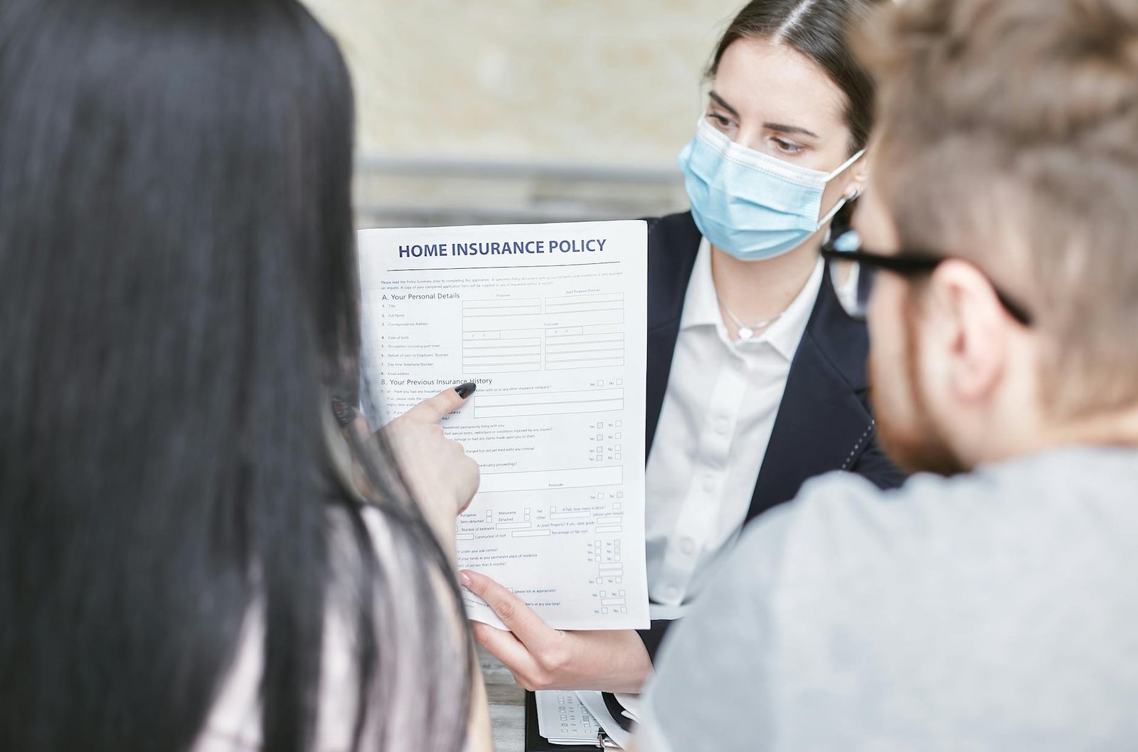 a woman explaining the document